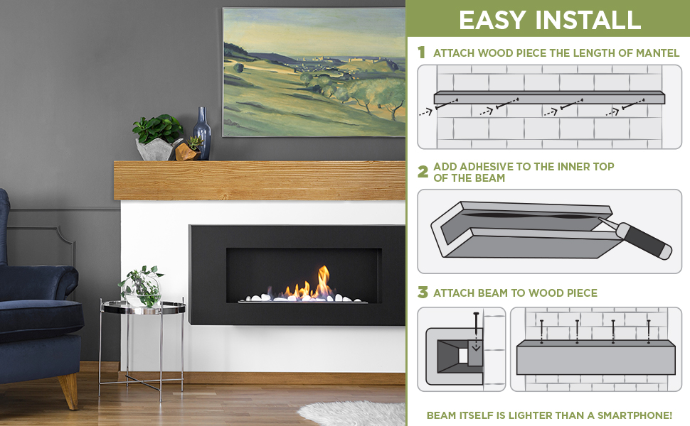 Rustic Fireplace Mantel Installation